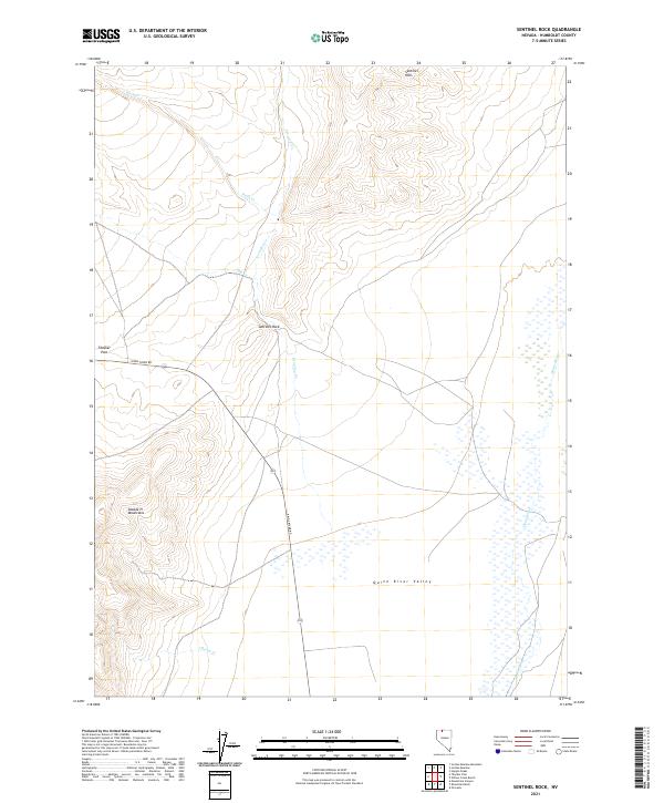 Sentinel Rock, NV — USGS 7.5-minute topo (2021)