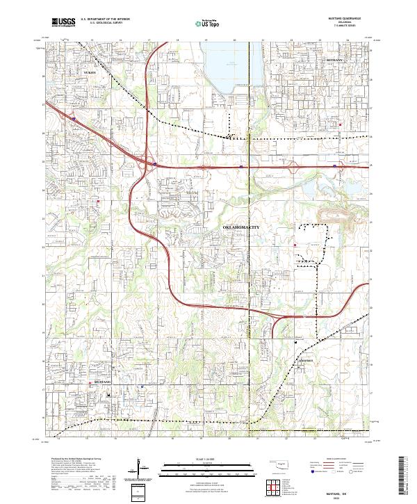 Mustang, OK — USGS 7.5-minute topo (2022)