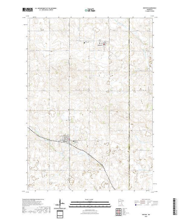 Kiester, MN — USGS 7.5-minute topo (2022)