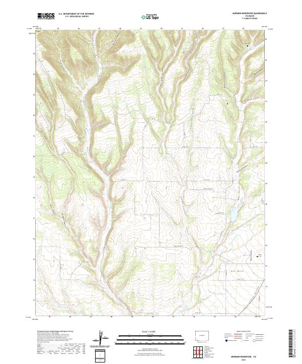 Mormon Reservoir, CO — USGS 7.5-minute topo (2022)