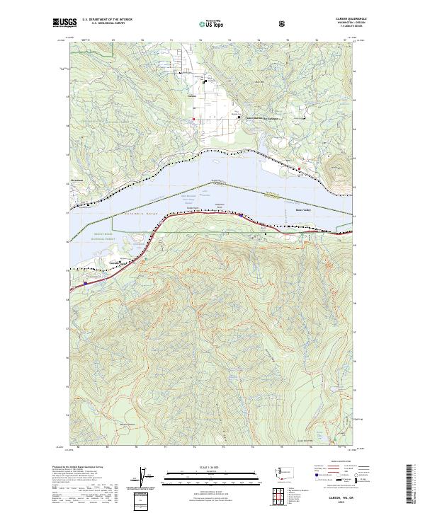Carson, WA-OR — USGS 7.5-minute topo (2023)