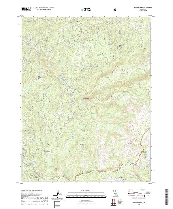 Tragedy Spring, CA — USGS 7.5-minute topo (2021)