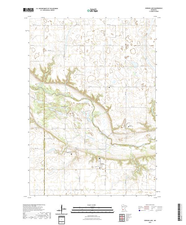 Iverson Lake, MN — USGS 7.5-minute topo (2022)
