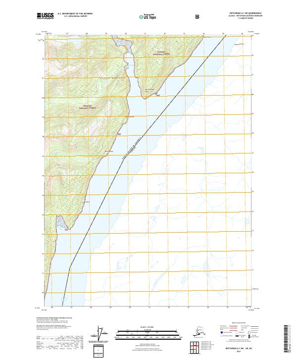 Ketchikan A-1 NE, AK-BC — USGS 7.5-minute topo (2021)