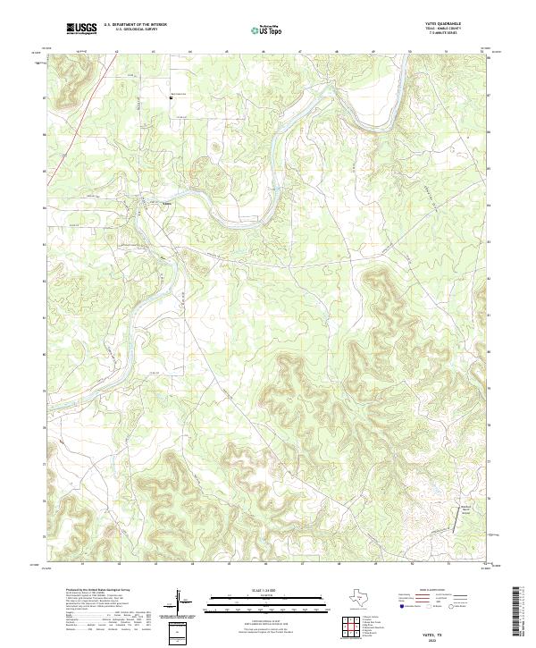 Yates, TX — USGS 7.5-minute topo (2022)