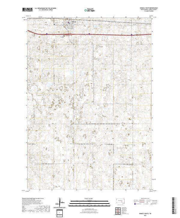 Kimball South, SD — USGS 7.5-minute topo (2021)
