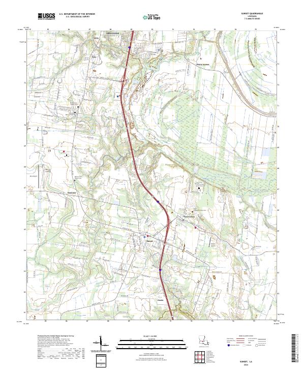 Sunset, LA — USGS 7.5-minute topo (2024)