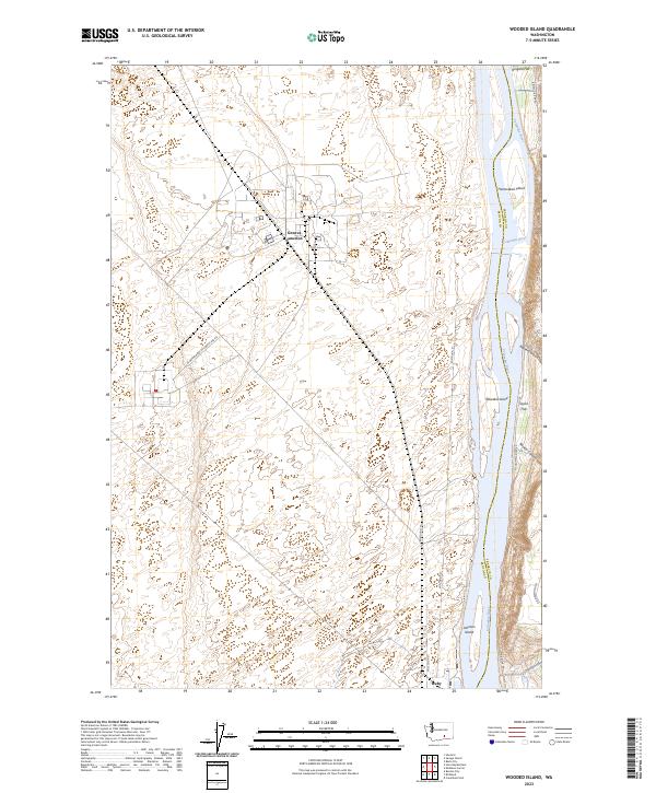 Wooded Island, WA — USGS 7.5-minute topo (2023)