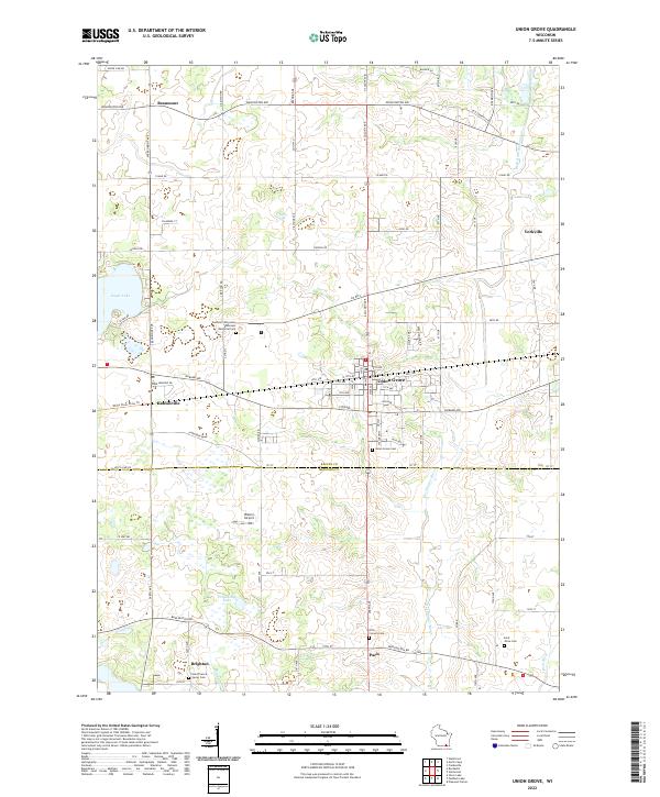 Union Grove, WI — USGS 7.5-minute topo (2022)