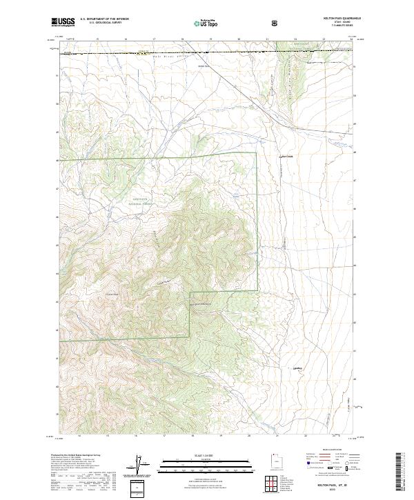 Kelton Pass, UT-ID — USGS 7.5-minute topo (2023)