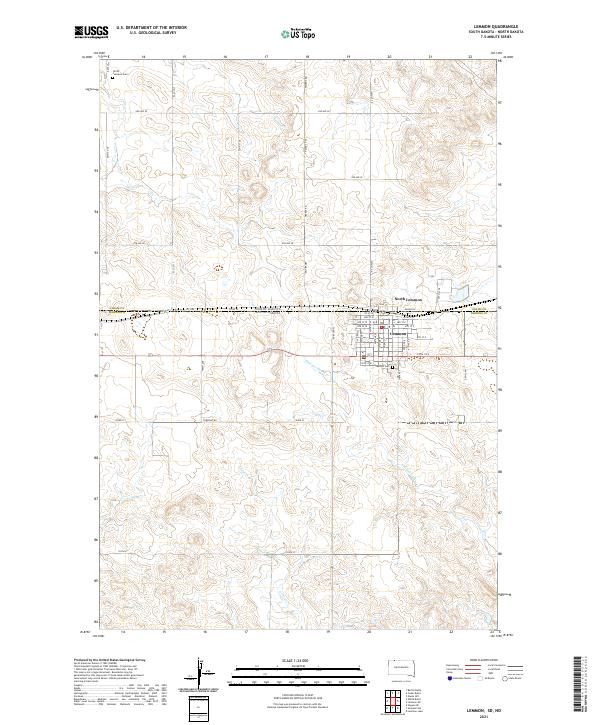 Lemmon, SD-ND — USGS 7.5-minute topo (2021)