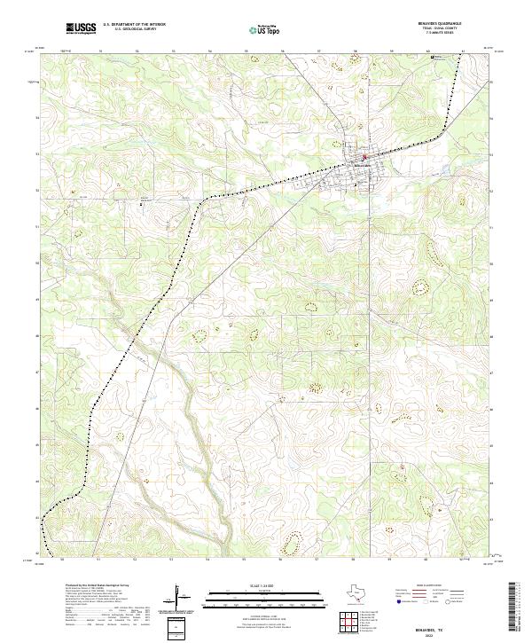 Benavides, TX — USGS 7.5-minute topo (2022)
