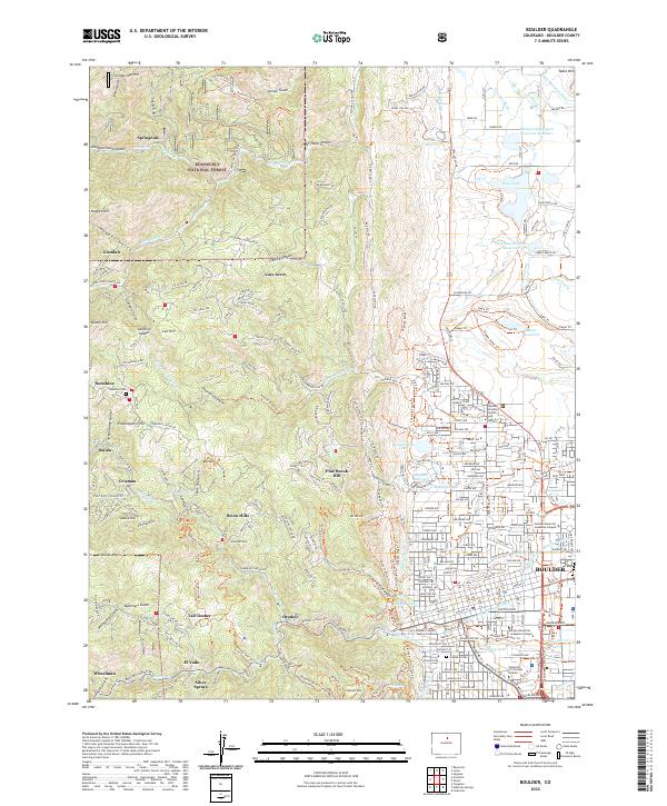 Boulder, CO — USGS 7.5-minute topo (2022)