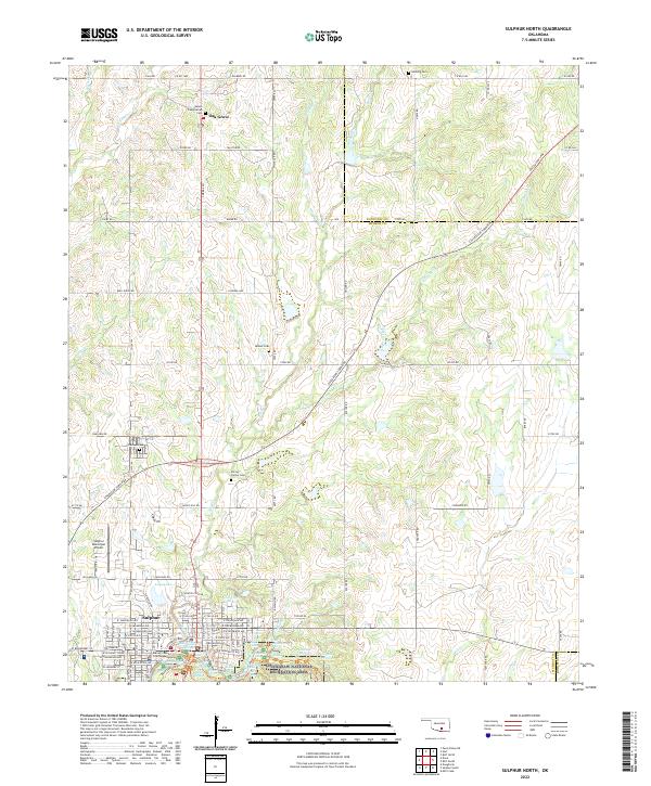 Sulphur North, OK — USGS 7.5-minute topo (2022)