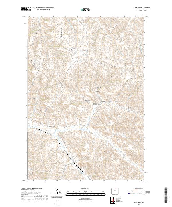 Jones Draw, WY — USGS 7.5-minute topo (2021)