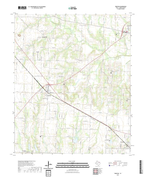 Trenton, TX — USGS 7.5-minute topo (2022)