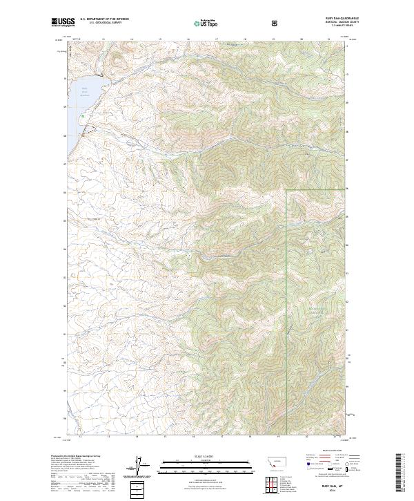 Ruby Dam, MT — USGS 7.5-minute topo (2024)