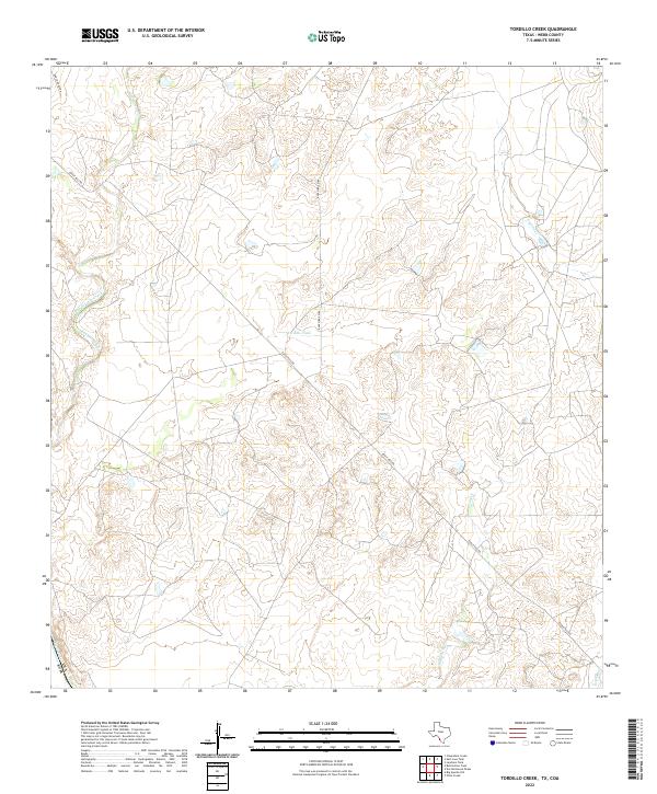 Tordillo Creek, TX,COA, US — USGS 7.5-minute topo (2022)