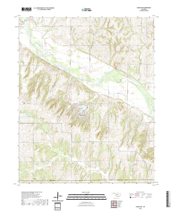 Cogar NW, OK — USGS 7.5-minute topo (2022)