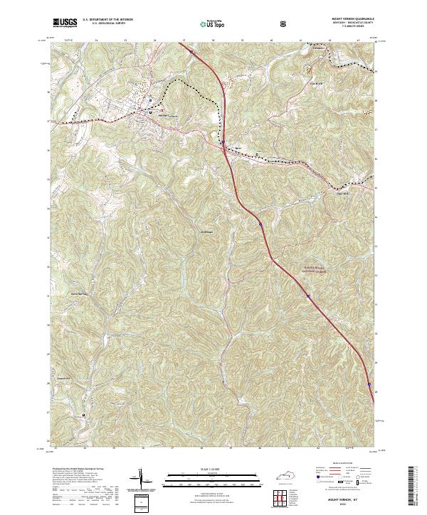 Mount Vernon, KY — USGS 7.5-minute topo (2022)