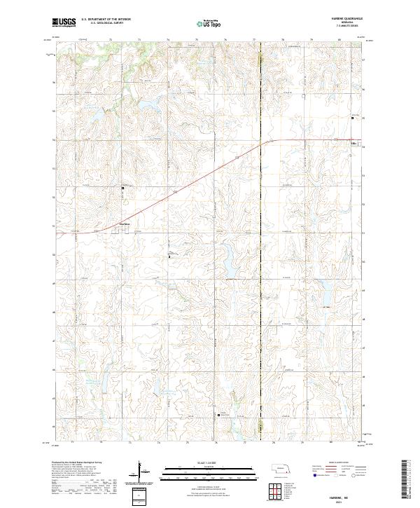 Harbine, NE — USGS 7.5-minute topo (2021)