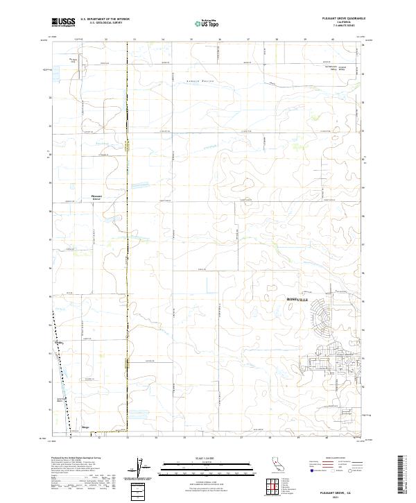 Pleasant Grove, CA — USGS 7.5-minute topo (2021)