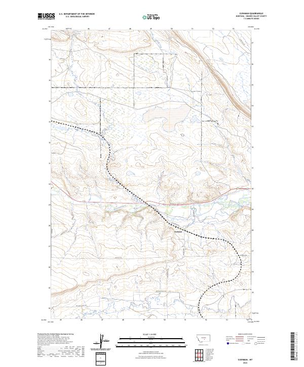Cushman, MT — USGS 7.5-minute topo (2024)