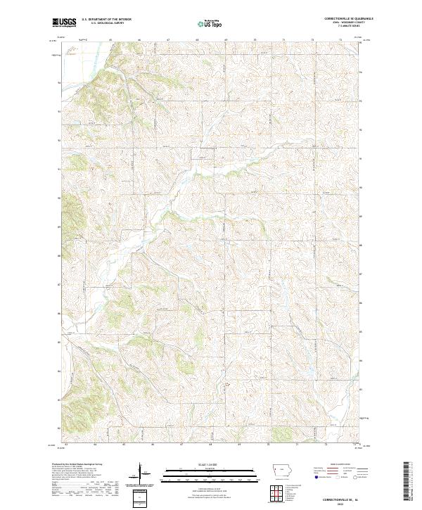 Correctionville SE, IA — USGS 7.5-minute topo (2022)