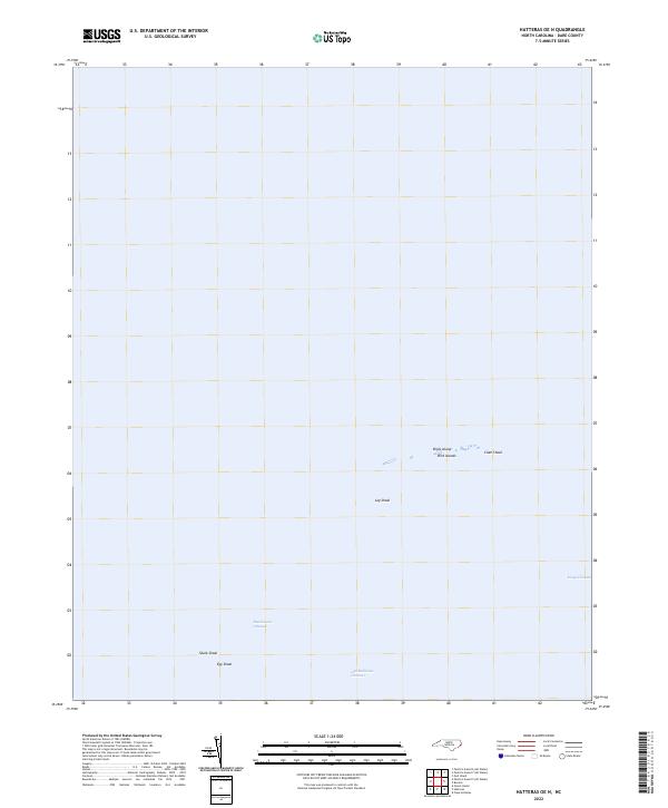 Hatteras OE N, NC — USGS 7.5-minute topo (2022)