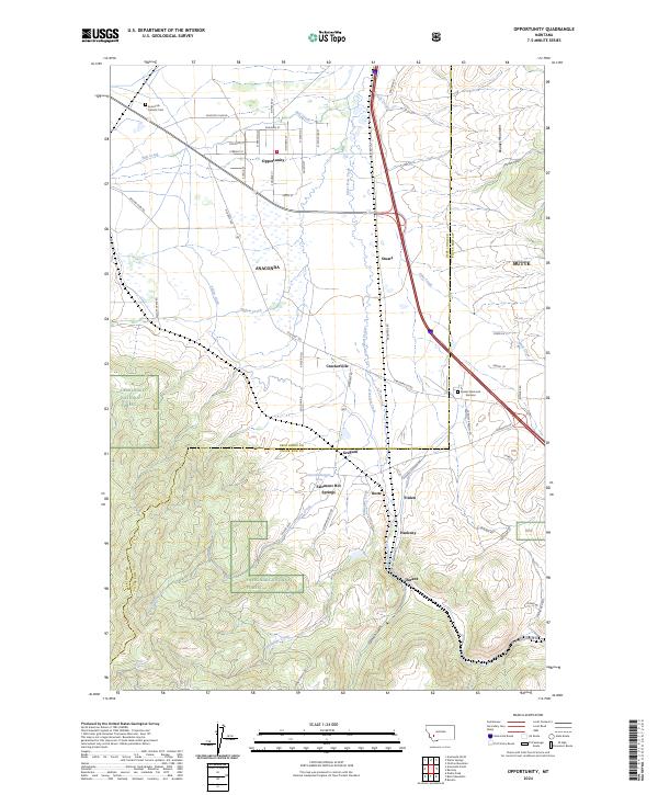 Opportunity, MT — USGS 7.5-minute topo (2024)