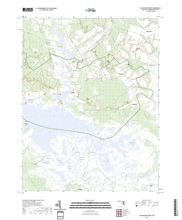 Blackwater River, MD — USGS 7.5-minute topo (2023)