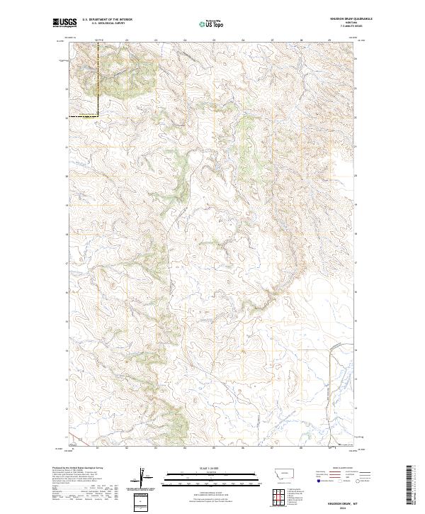Knudson Draw, MT — USGS 7.5-minute topo (2024)