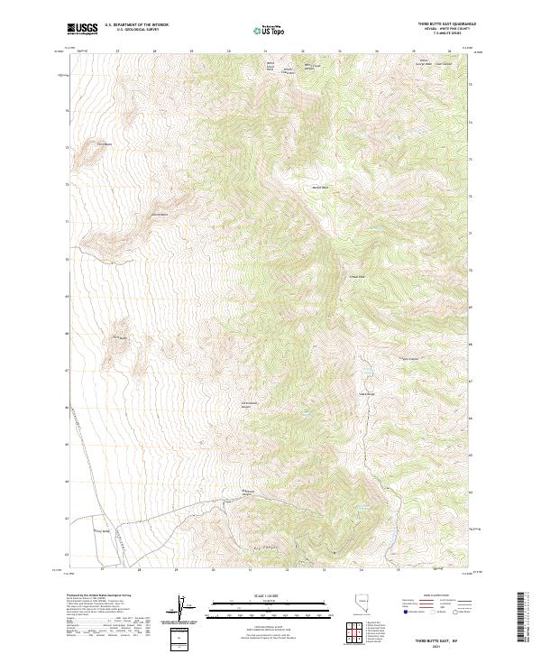 Third Butte East, NV — USGS 7.5-minute topo (2021)