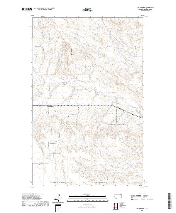 Four Buttes, MT — USGS 7.5-minute topo (2024)