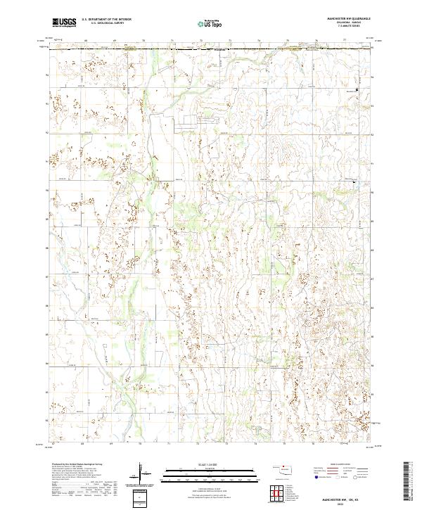 Manchester NW, OK-KS — USGS 7.5-minute topo (2022)