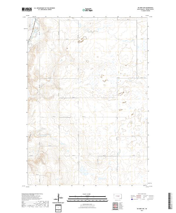 De Grey NW, SD — USGS 7.5-minute topo (2021)