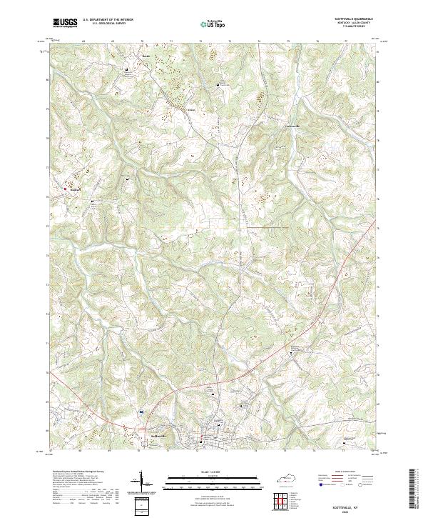 Scottsville, KY — USGS 7.5-minute topo (2022)
