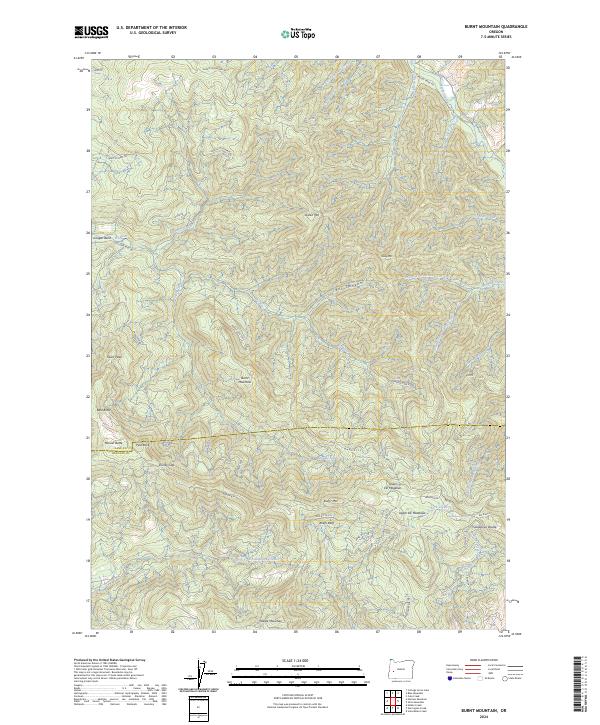 Burnt Mountain, OR — USGS 7.5-minute topo (2024)