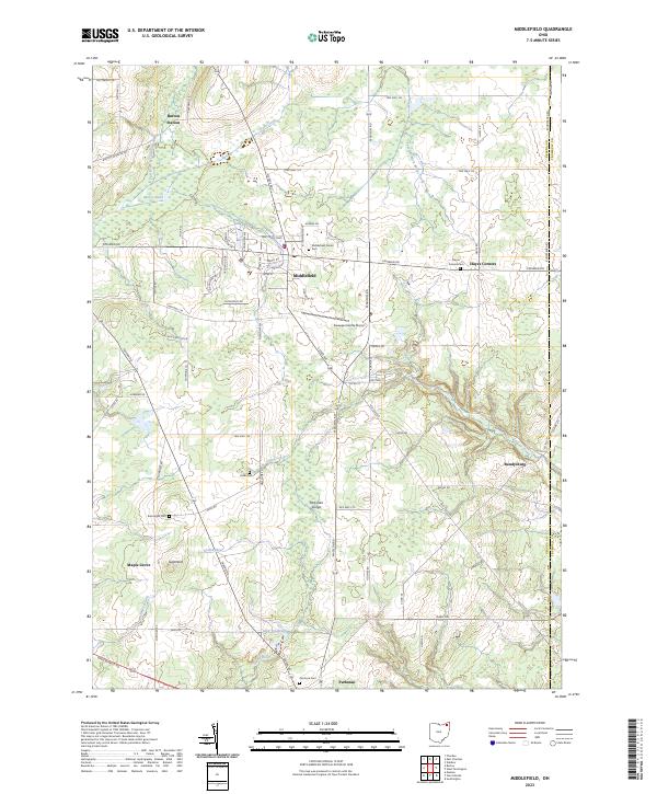 Middlefield, OH — USGS 7.5-minute topo (2023)