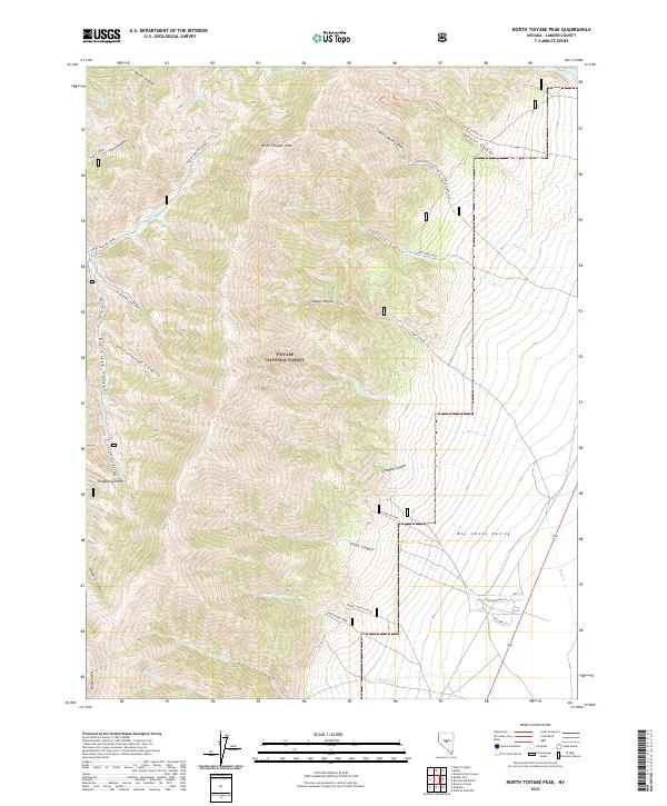 North Toiyabe Peak, NV — USGS 7.5-minute topo (2021)
