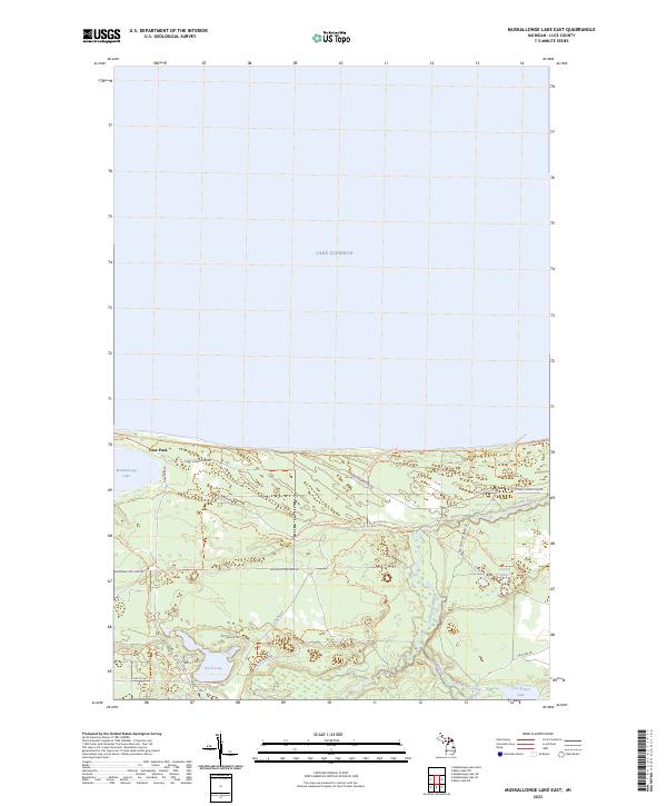 Muskallonge Lake East, MI — USGS 7.5-minute topo (2023)