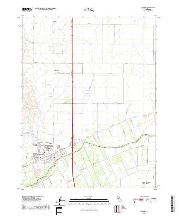 Winters, CA — USGS 7.5-minute topo (2021)