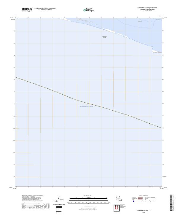 Hackberry Beach, LA — USGS 7.5-minute topo (2025)