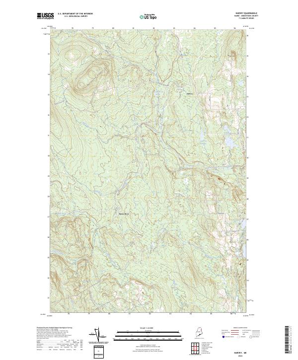 Harvey, ME — USGS 7.5-minute topo (2024)