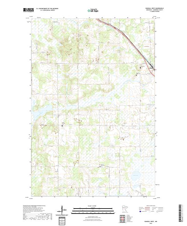 Randall West, MN — USGS 7.5-minute topo (2022)