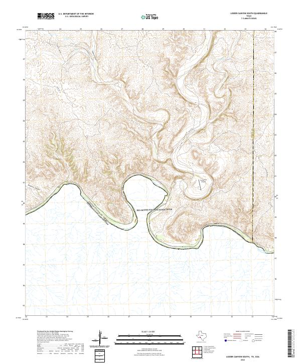Lozier Canyon South, TX,COA, US — USGS 7.5-minute topo (2022)