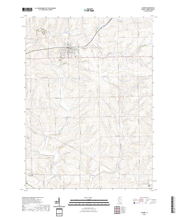 Lanark, IL — USGS 7.5-minute topo (2024)