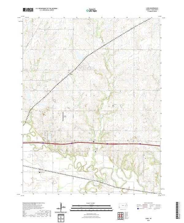 Lang, KS — USGS 7.5-minute topo (2022)