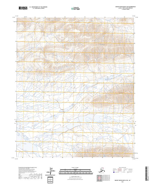 Mount Michelson B-4 NE, AK — USGS 7.5-minute topo (2024)