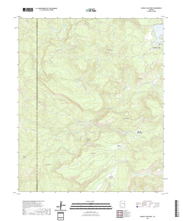 Hawley Lake West, AZ — USGS 7.5-minute topo (2021)